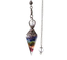 Load image into Gallery viewer, 7 Chakra Healing Crystal Chip Pendulum
