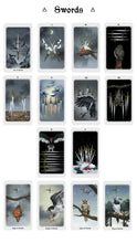 Load image into Gallery viewer, Anima Mundi Tarot Cards Premium Box Set. Gold foiled with guidebook. Swords
