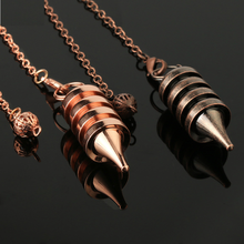 Load image into Gallery viewer, Cone layered metal pendulum, rose gold and copper colour
