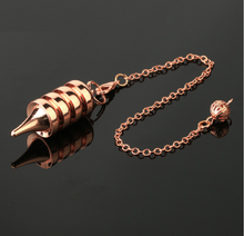 Load image into Gallery viewer, Cone layered metal pendulum, rose gold colour
