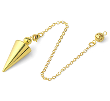 Load image into Gallery viewer, Cone metal pendulum in gold
