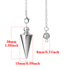 Load image into Gallery viewer, Cone metal pendulum measurements
