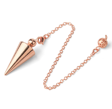 Load image into Gallery viewer, Cone metal pendulum in rose gold

