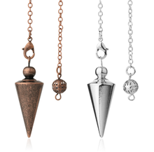 Load image into Gallery viewer, Cone metal pendulum in silver and copper colour
