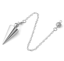 Load image into Gallery viewer, Cone metal pendulum in silver 
