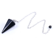 Load image into Gallery viewer, Hexagonal healing crystal pendulum black onyx
