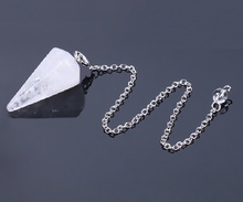 Load image into Gallery viewer, Hexagonal healing crystal pendulum clear crystal
