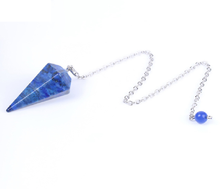 Load image into Gallery viewer, Hexagonal healing crystal pendulum lapis lazuli

