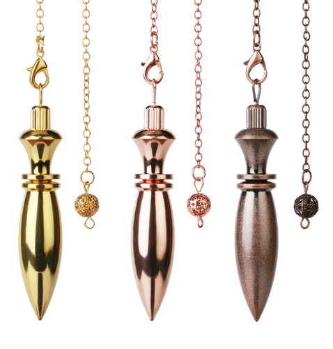 Bullet shape metal pendulum in gold, rose gold and copper colour options