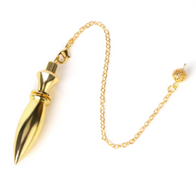 Load image into Gallery viewer, Bullet shape metal pendulum in gold colour 
