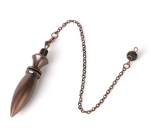 Load image into Gallery viewer, Bullet shape metal pendulum in copper colour 
