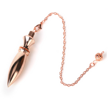 Load image into Gallery viewer, Bullet shape metal pendulum in rose gold colour 
