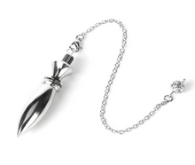 Load image into Gallery viewer, Bullet shape metal pendulum in silver colour 
