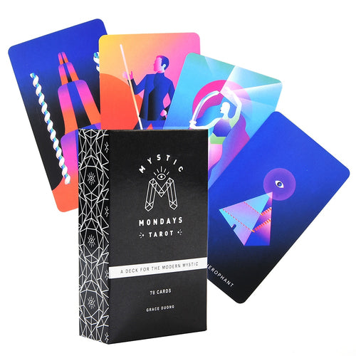 Mystic Mondays Tarot Cards  box with card designs