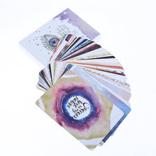 Load image into Gallery viewer, Eye Oracle Cards purple box with sample cards
