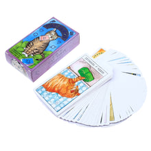 Load image into Gallery viewer, Cat Tarot Cards illustrated by Megan Lynn Kott Box and Spread design

