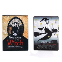 Load image into Gallery viewer, Seasons of the Witch Oracle Cards black cat
