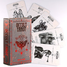 Load image into Gallery viewer, Occult Tarot Cards  box image and card spread
