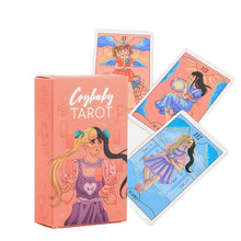 Load image into Gallery viewer, Crybaby Tarot Cards box image and sample cards
