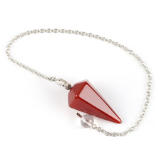 Load image into Gallery viewer, Hexagonal healing crystal pendulum red agate
