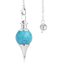 Load image into Gallery viewer, Spherical Shuttle Crystal Pendulum blue turquoise
