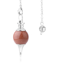 Load image into Gallery viewer, Spherical Shuttle Crystal Pendulum brown sand
