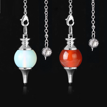 Load image into Gallery viewer, Spherical Shuttle Crystal Pendulum opal red agate
