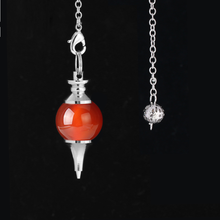 Load image into Gallery viewer, Spherical Shuttle Crystal Pendulum red agate
