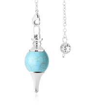Load image into Gallery viewer, Spherical Shuttle Crystal Pendulum turquoise
