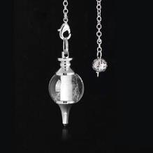 Load image into Gallery viewer, Spherical Shuttle Crystal Pendulum white crystal
