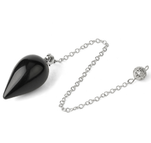 Load image into Gallery viewer, Waterdrop Healing Crystal Pendulum black onyx
