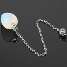 Load image into Gallery viewer, Waterdrop Healing Crystal Pendulum opal on black
